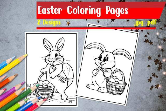Easter Coloring Pages | Bunny Coloring Pages SVG zafrans studio 