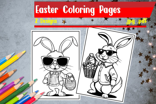 Easter Coloring Pages | Bunny Coloring Pages SVG zafrans studio 
