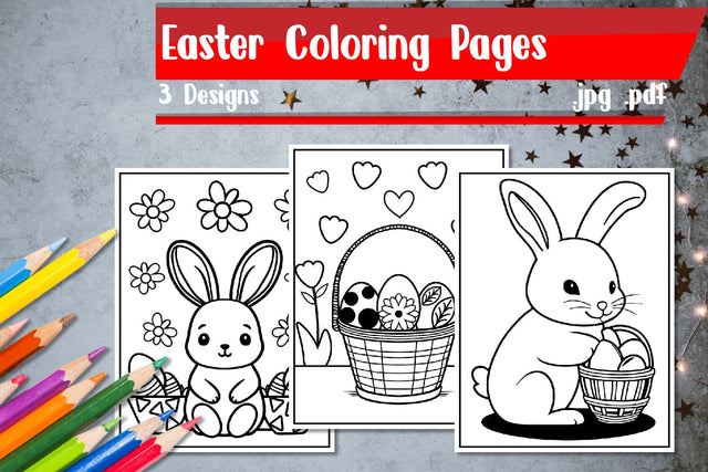Easter Coloring Pages Sketch DESIGN zafrans studio 
