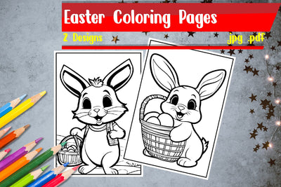Easter Coloring Pages|Bunny Coloring Pages SVG zafrans studio 