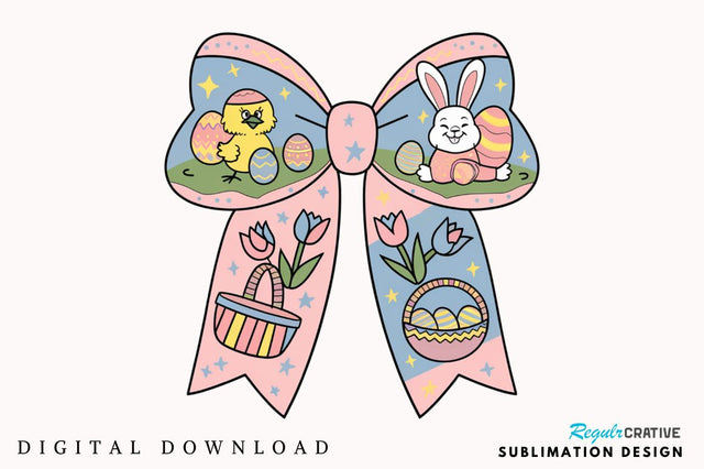 Easter Coquette Bow PNG, Easter Coquette Sublimation Design Sublimation Regulrcrative 
