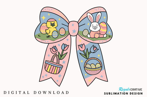 Easter Coquette Bow PNG, Easter Coquette Sublimation Design Sublimation Regulrcrative 
