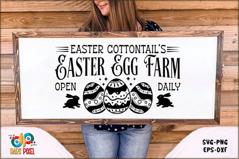 Easter Cottontail's easter egg farm open daily SVG Sublimation Shetara Begum 