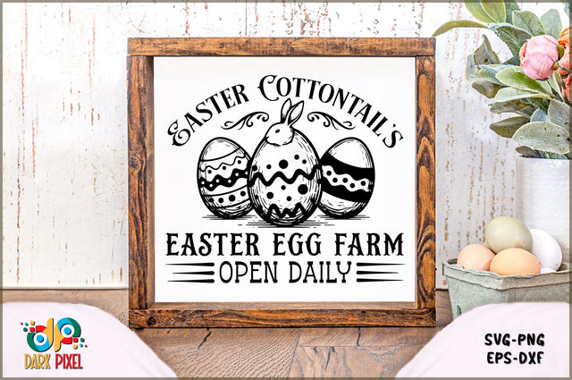 Easter Cottontail's easter egg farm open daily SVG Sublimation Shetara Begum 