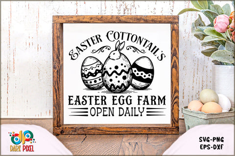 Easter Cottontail's easter egg farm open daily SVG Sublimation Shetara Begum 