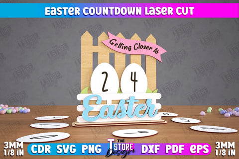 Easter Countdown Bundle | Easter Calendar Template | Days Until Easter | CNC Files SVG The T Store Design 