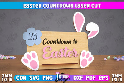 Easter Countdown | Easter Calendar Template | Days Until Easter | CNC File SVG The T Store Design 