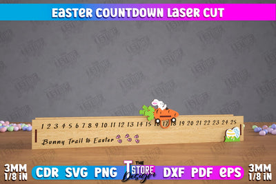 Easter Countdown | Easter Calendar Template | Days Until Easter | CNC File SVG The T Store Design 