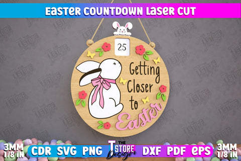 Easter Countdown | Easter Calendar Template | Days Until Easter | CNC File SVG The T Store Design 