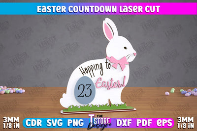 Easter Countdown | Easter Calendar Template | Days Until Easter | CNC File SVG The T Store Design 