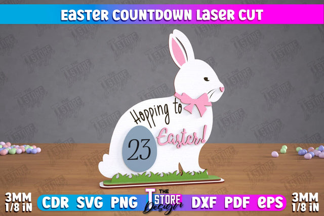 Easter Countdown | Easter Calendar Template | Days Until Easter | CNC File SVG The T Store Design 