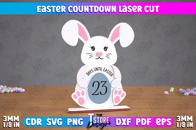 Easter Countdown | Easter Calendar Template | Days Until Easter | CNC File SVG The T Store Design 