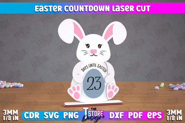 Easter Countdown | Easter Calendar Template | Days Until Easter | CNC File SVG The T Store Design 