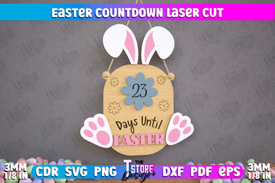 Easter Countdown | Easter Calendar Template | Days Until Easter | CNC File SVG The T Store Design 