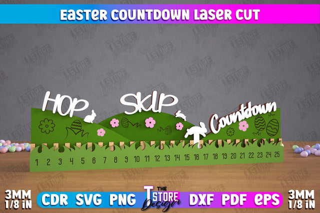 Easter Countdown | Easter Calendar Template | Days Until Easter | CNC File SVG The T Store Design 