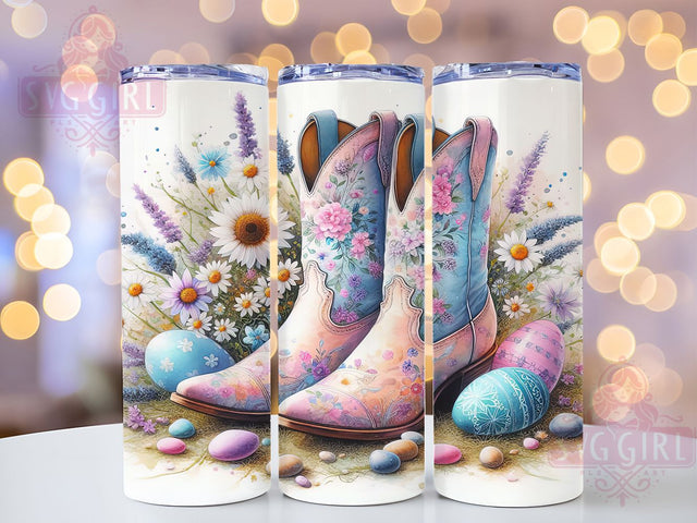 Easter Cowgirl Floral Boots Tumbler, Floral Western Boots Tumbler, Spring Country Tumbler, 20oz Tumbler Sublimation, Rustic Farmhouse Tumbler, Digital Tumbler Wrap, Boho Western Tumbler Sublimation SvggirlplusArt 