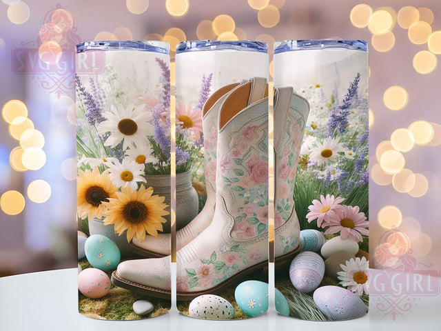 Easter Cowgirl Floral Boots Tumbler, Floral Western Boots Tumbler, Spring Country Tumbler, 20oz Tumbler Sublimation, Rustic Farmhouse Tumbler, Digital Tumbler Wrap, Boho Western Tumbler Sublimation SvggirlplusArt 