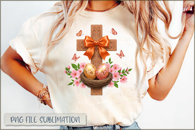 Easter Cross with Eggs Sublimation Sublimation Shetara Begum 