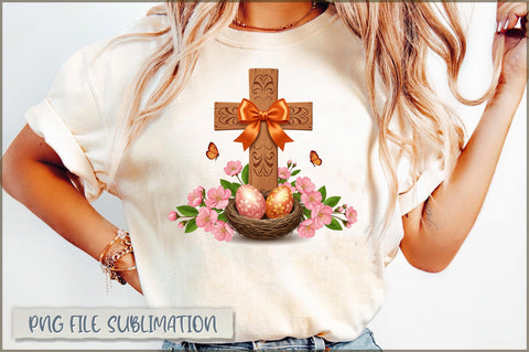 Easter Cross with Eggs Sublimation Sublimation Shetara Begum 