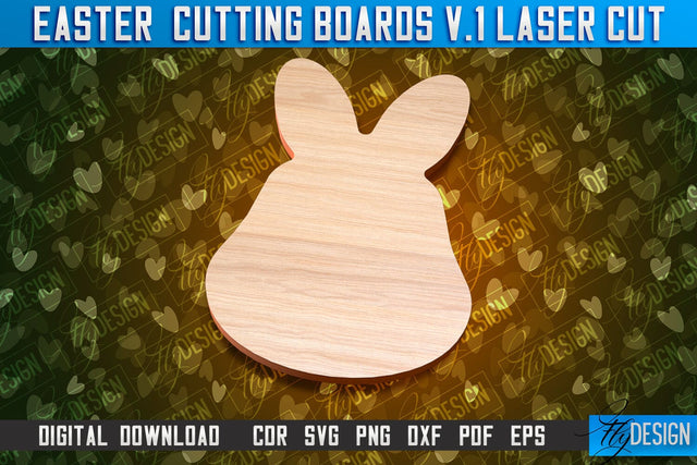 Easter Cutting Boards | Bunny Laser Cut | Easter Design v.1 SVG Fly Design 