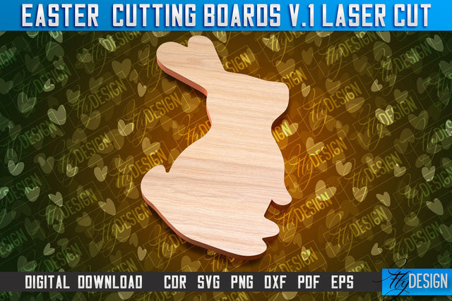 Easter Cutting Boards | Bunny Laser Cut | Easter Design v.1 SVG Fly Design 