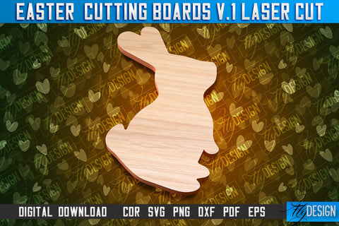 Easter Cutting Boards | Bunny Laser Cut | Easter Design v.1 SVG Fly Design 