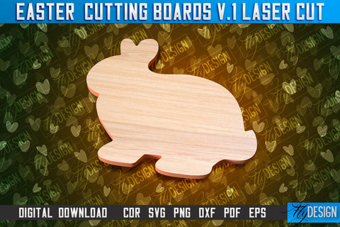 Easter Cutting Boards | Bunny Laser Cut | Easter Design v.1 SVG Fly Design 