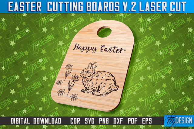 Easter Cutting Boards | Bunny Laser Cut | Easter Design v.2 SVG Fly Design 