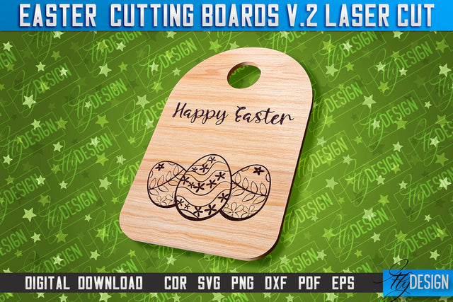 Easter Cutting Boards | Bunny Laser Cut | Easter Design v.2 SVG Fly Design 