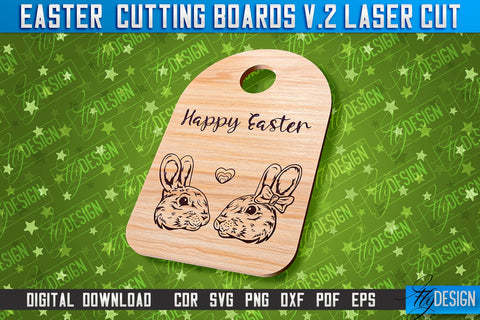 Easter Cutting Boards | Bunny Laser Cut | Easter Design v.2 SVG Fly Design 