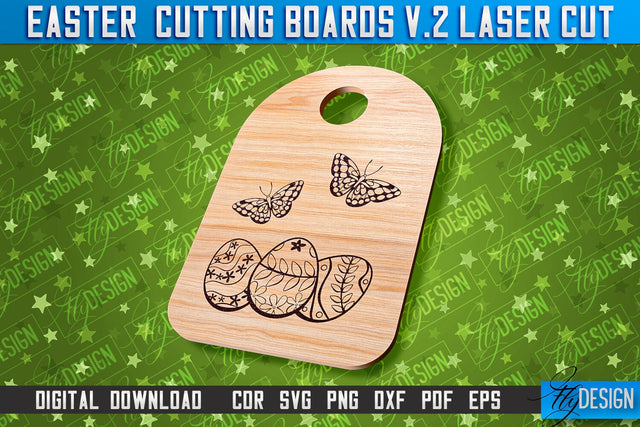 Easter Cutting Boards | Bunny Laser Cut | Easter Design v.2 SVG Fly Design 