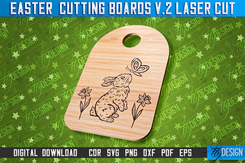 Easter Cutting Boards | Bunny Laser Cut | Easter Design v.2 SVG Fly Design 
