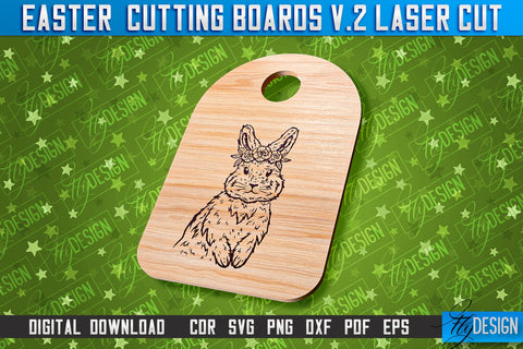 Easter Cutting Boards | Bunny Laser Cut | Easter Design v.2 SVG Fly Design 