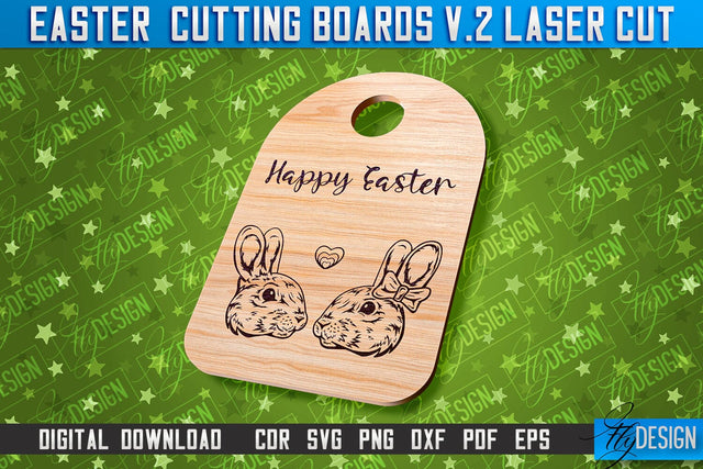 Easter Cutting Boards | Bunny Laser Cut | Easter Design v.2 SVG Fly Design 