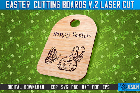 Easter Cutting Boards | Bunny Laser Cut | Easter Design v.2 SVG Fly Design 