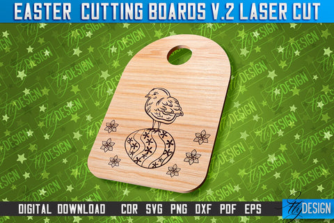 Easter Cutting Boards | Bunny Laser Cut | Easter Design v.2 SVG Fly Design 