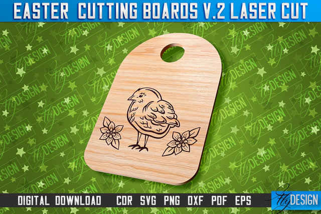 Easter Cutting Boards | Bunny Laser Cut | Easter Design v.2 SVG Fly Design 