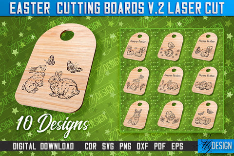 Easter Cutting Boards | Bunny Laser Cut | Easter Design v.2 SVG Fly Design 