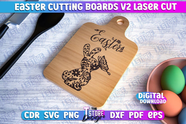 Easter Cutting Boards | Bunny Laser Cut | Easter Design v.2 SVG The T Store Design 