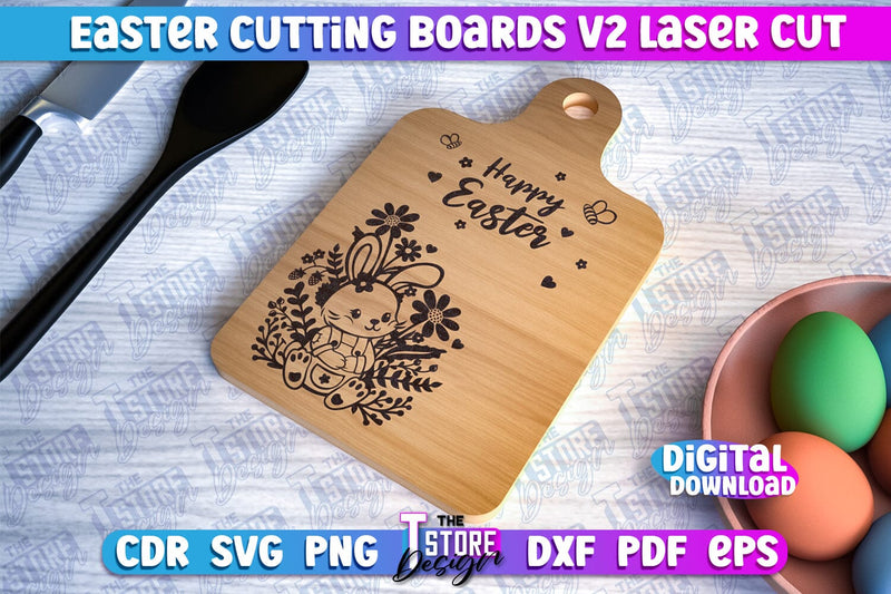 Easter Cutting Boards | Bunny Laser Cut | Easter Design v.2 SVG The T Store Design 