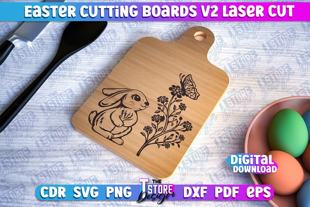 Easter Cutting Boards | Bunny Laser Cut | Easter Design v.2 SVG The T Store Design 