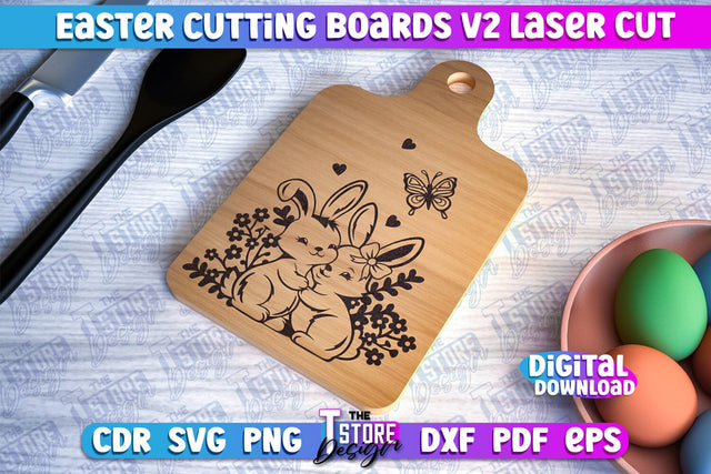 Easter Cutting Boards | Bunny Laser Cut | Easter Design v.2 SVG The T Store Design 