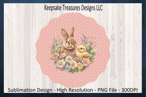 Easter Daisy Bunny Wind Spinner, Spring Wind Spinner Design, Sublimation Wind Spinner PNG Design Sublimation Keepsake Treasures Designs LLC. 