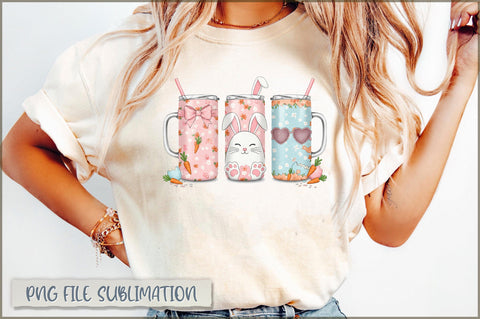 Easter Day Cup PNG, Easter Bunny and Eggs PNG Sublimation Shetara Begum 