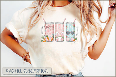 Easter Day Cup PNG, Easter Bunny and Eggs PNG Sublimation Shetara Begum 