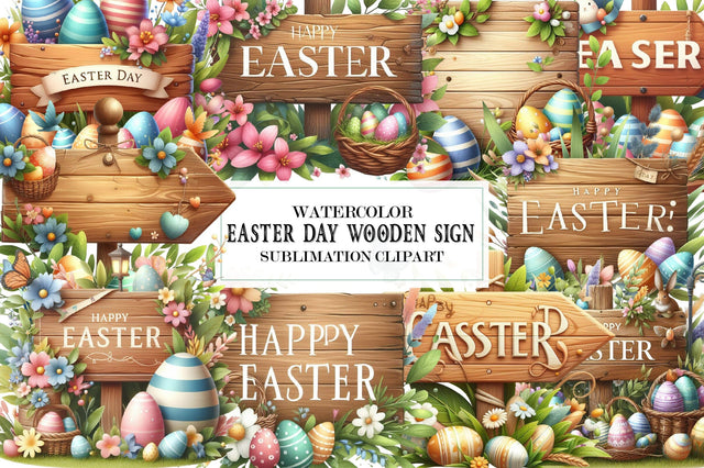 Easter Day Wooden Sign Clipart Sublimation SVGista 