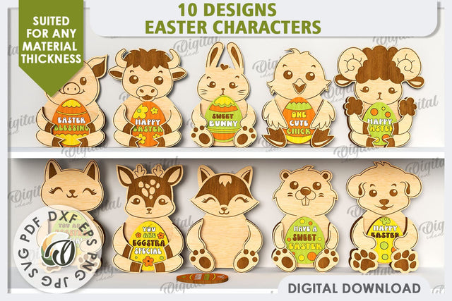 Easter Decor Laser Cut Bundle. Easter Stand. Cute Easter SVG SVG Evgenyia Guschina 