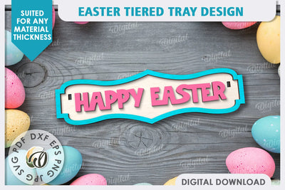 Easter Decor SVG. Easter Tiered Tray Laser Cut SVG Evgenyia Guschina 