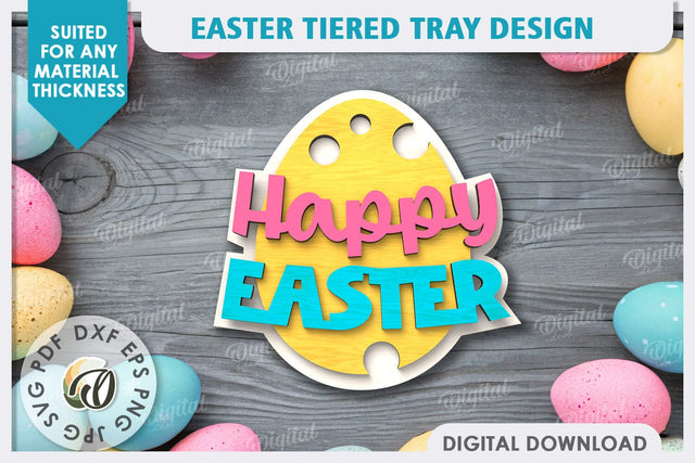 Easter Decor SVG. Easter Tiered Tray Laser Cut SVG Evgenyia Guschina 