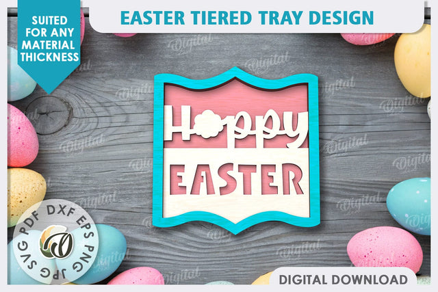 Easter Decor SVG. Easter Tiered Tray Laser Cut SVG Evgenyia Guschina 